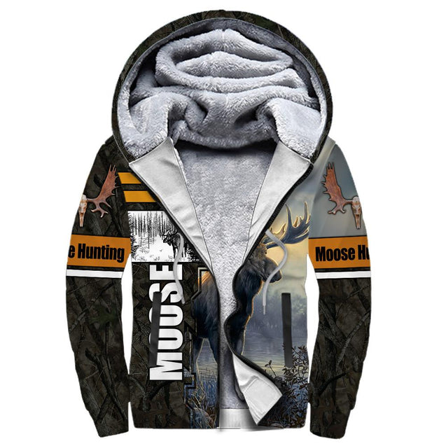 Moose Hunting V Camo Over Printed Unisex Deluxe Hoodie ML