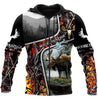 Moose Hunting Camo VIII Over Printed Unisex Deluxe Hoodie ML