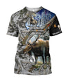 Moose Hunting VII Camo Over Printed Unisex Deluxe Hoodie ML