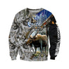 Moose Hunting VII Camo Over Printed Unisex Deluxe Hoodie ML