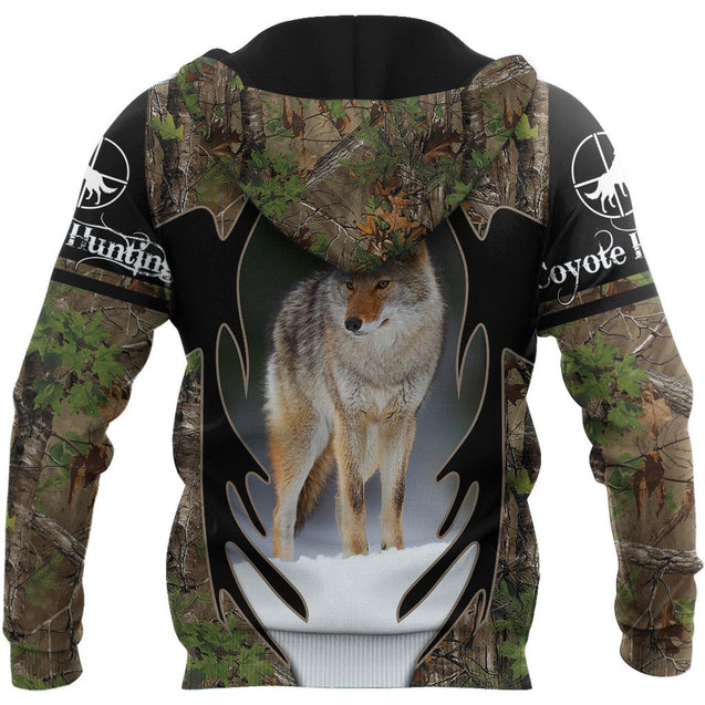 Coyote Hunting Camo Over Printed Unisex Deluxe Hoodie ML