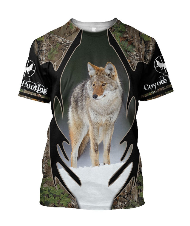 Coyote Hunting Camo Over Printed Unisex Deluxe Hoodie ML