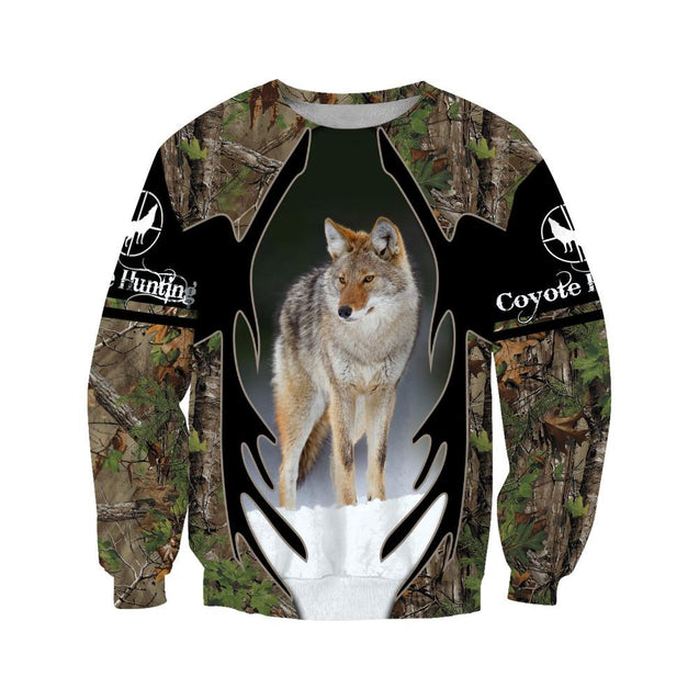 Coyote Hunting Camo Over Printed Unisex Deluxe Hoodie ML