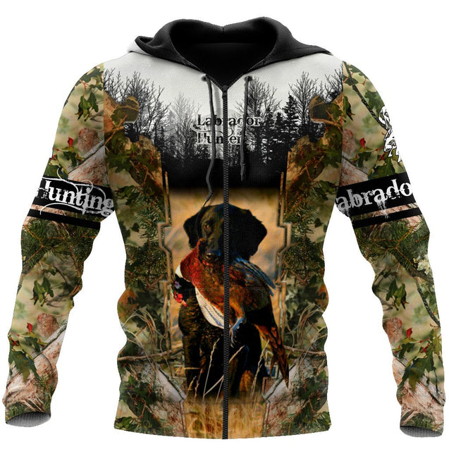 Labrador Hunting Camo II Over Printed Unisex Deluxe Hoodie ML