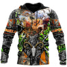 Huntaholic Hunting Camo Over Printed Unisex Deluxe Hoodie ML