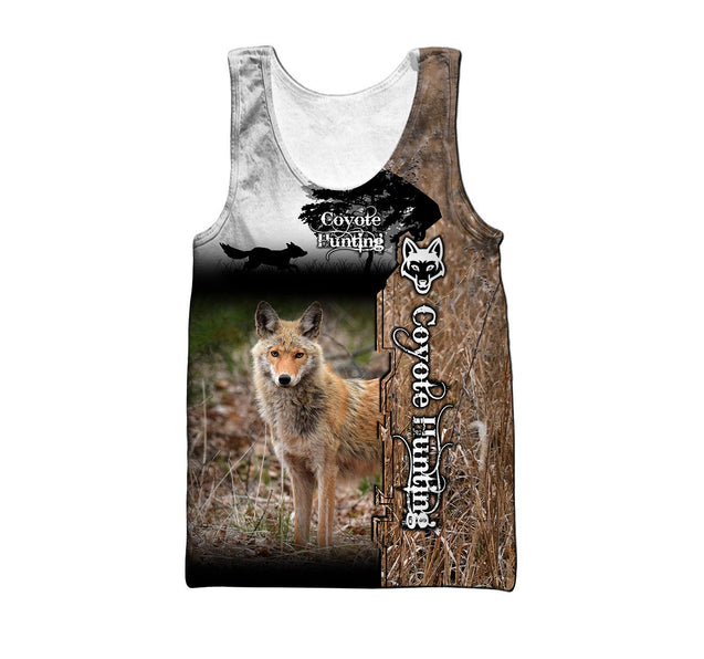 Coyote Hunting Camo II Over Printed Unisex Deluxe Shirts ML