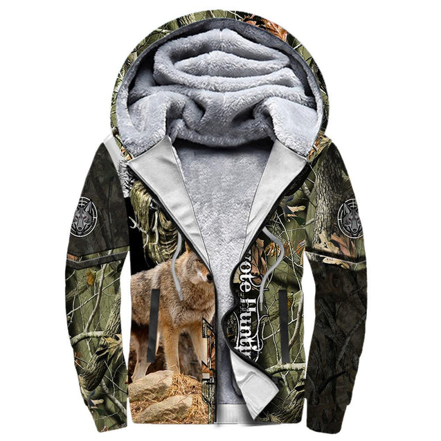 Coyote Hunting Camo Over Printed Unisex Deluxe Hoodie ML