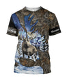 Moose Hunting Camo Over Printed Unisex Deluxe Hoodie ML