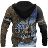 Moose Hunting Camo Over Printed Unisex Deluxe Hoodie ML