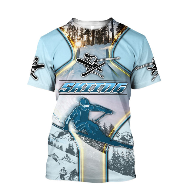 Skiing 3D All Over Printed shirt & short for men and women PL