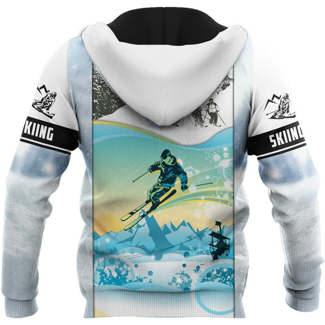 Ski in winter 3D All Over Printed shirt & short for men and women PL