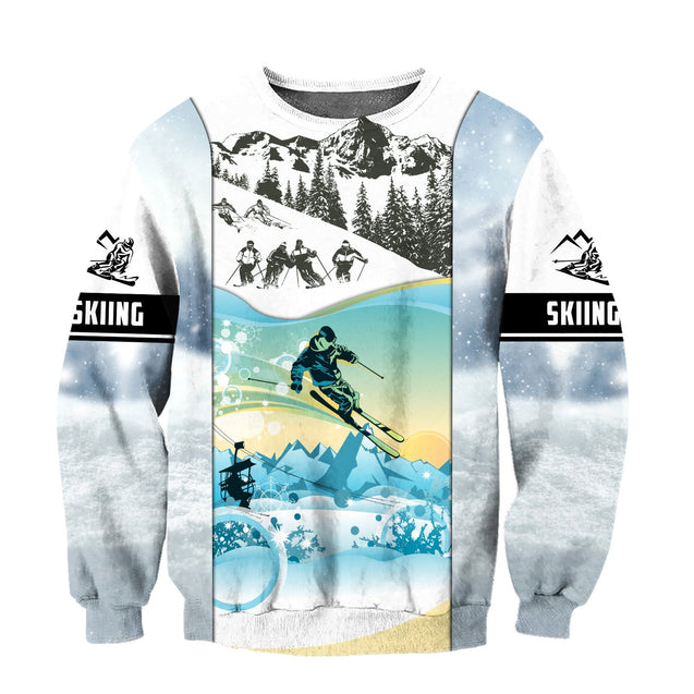 Ski in winter 3D All Over Printed shirt & short for men and women PL