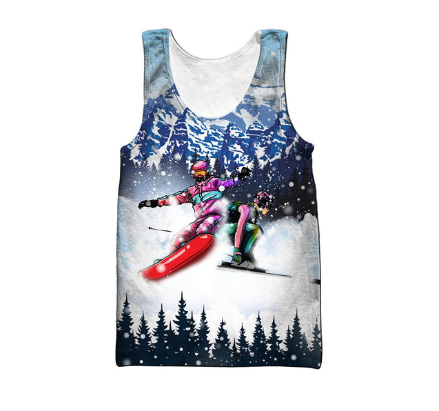 Snowboarding 3D All Over Printed shirt & short for men and women PL