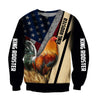 King Rooster American Flag All Over Printed Unisex Deluxe Hoodie ML