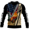 King Rooster American Flag All Over Printed Unisex Deluxe Hoodie ML