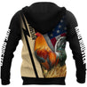 King Rooster American Flag All Over Printed Unisex Deluxe Hoodie ML