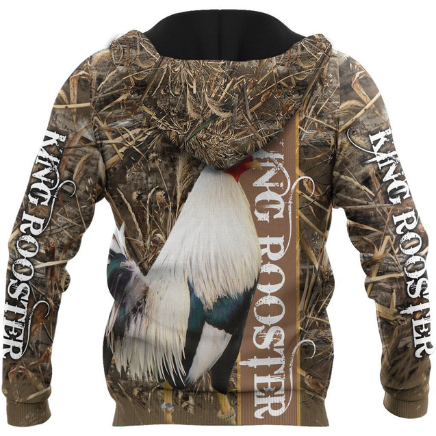 King Rooster All Over Printed Unisex Deluxe Hoodie ML