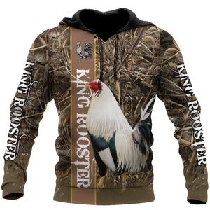 King Rooster All Over Printed Unisex Deluxe Hoodie ML