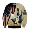 King Rooster American Flag All Over Printed Unisex Deluxe Hoodie ML