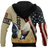 King Rooster American Flag All Over Printed Unisex Deluxe Hoodie ML