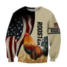 King Rooster American Flag All Over Printed Unisex Deluxe Hoodie ML