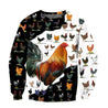 Rooster  3D Over Printed Unisex Deluxe Hoodie ML