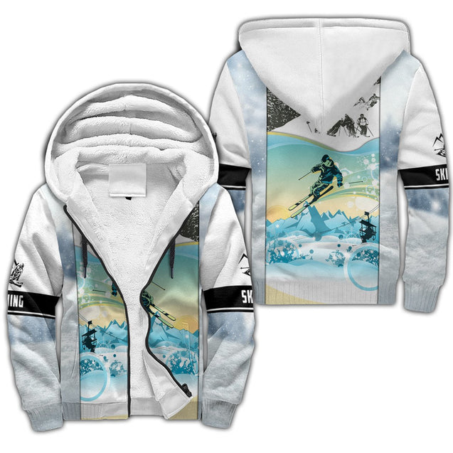 Ski in winter 3D All Over Printed shirt & short for men and women PL