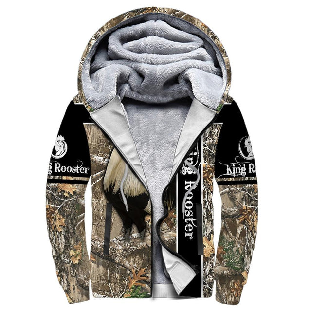 King Rooster Camo  3D Over Printed Unisex Deluxe Hoodie ML