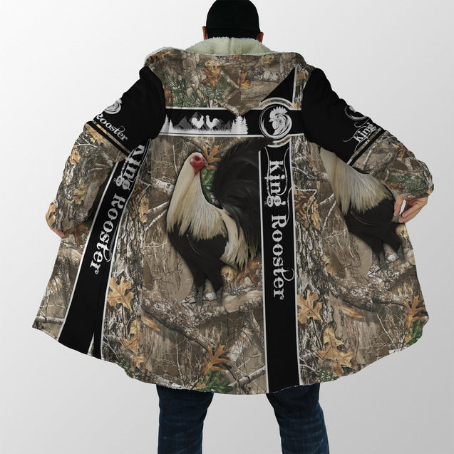 King Rooster Camo  3D Over Printed Unisex Deluxe Hoodie ML