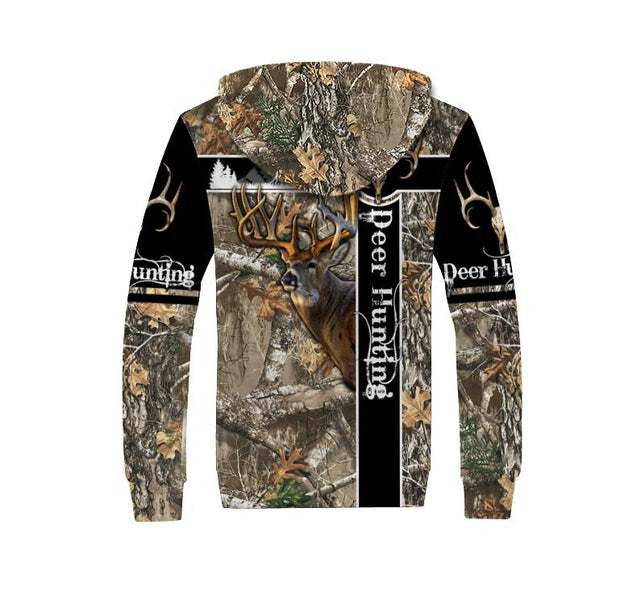 Deer Hunting Camo X 3D Over Printed Unisex Deluxe Hoodie ML