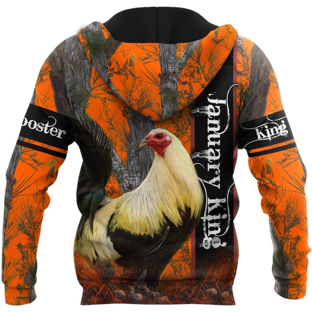 Premium January Rooster  3D Over Printed Unisex Shirts ML