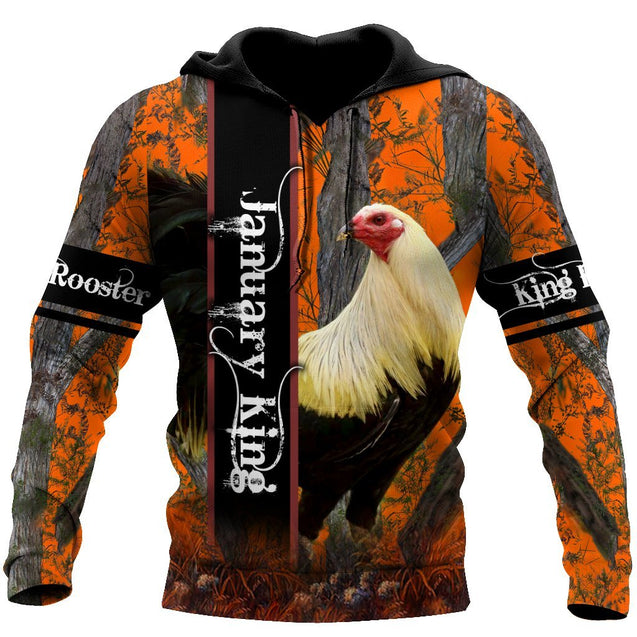 Premium January Rooster  3D Over Printed Unisex Shirts ML