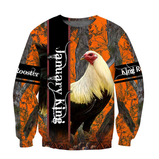 Premium January Rooster  3D Over Printed Unisex Shirts ML