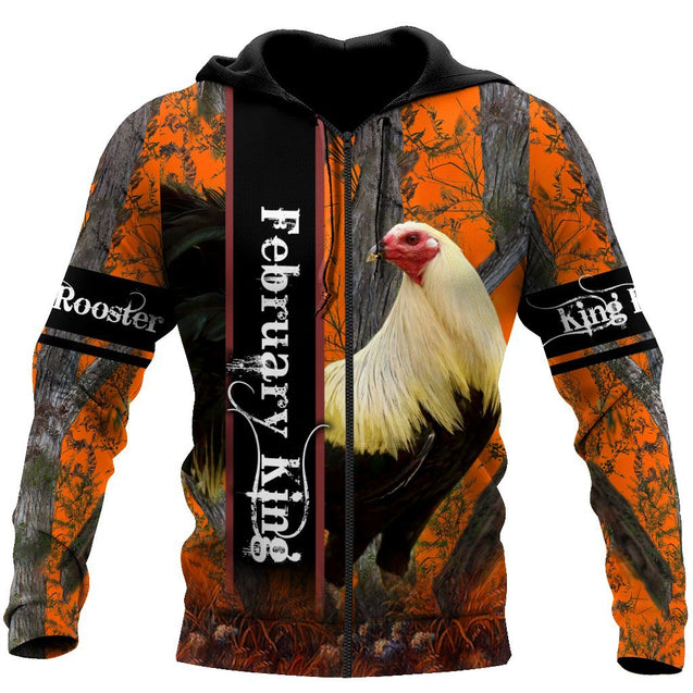 Premium February Rooster  3D Over Printed Unisex Shirts ML