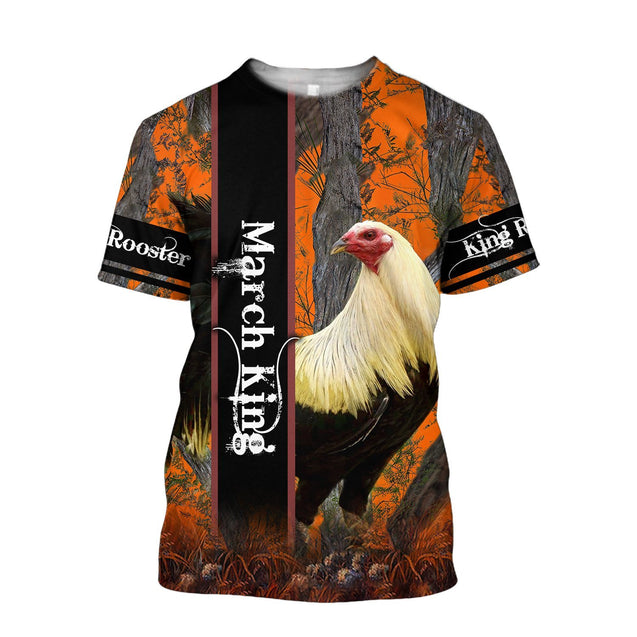 Premium March Rooster  3D Over Printed Unisex Shirts ML