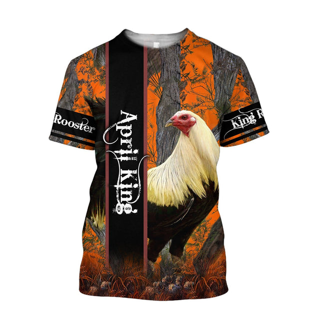 Premium April Rooster  3D Over Printed Unisex Shirts ML