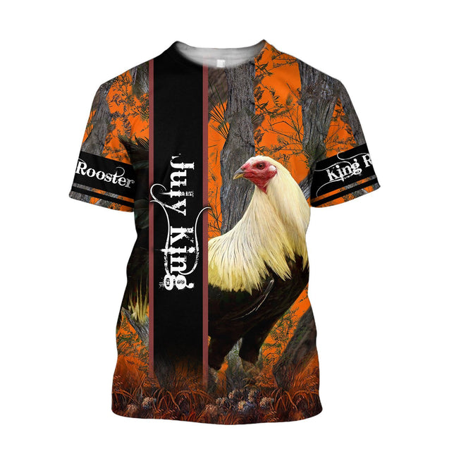 Premium July Rooster  3D Over Printed Unisex Shirts ML