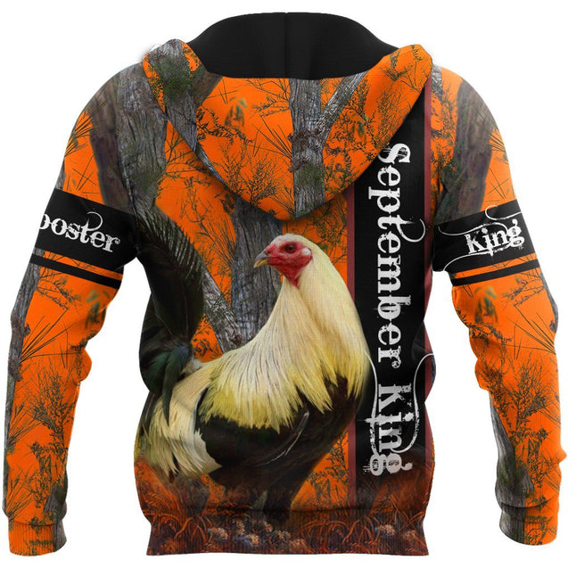 Premium September Rooster  3D Over Printed Unisex Shirts ML