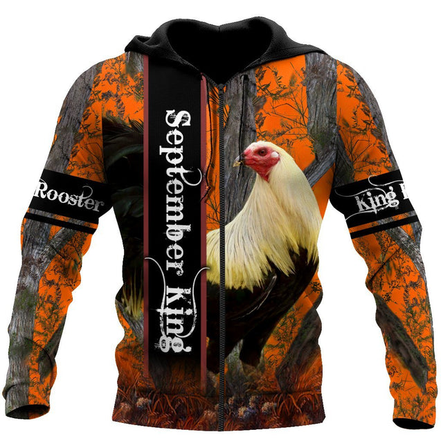 Premium September Rooster  3D Over Printed Unisex Shirts ML