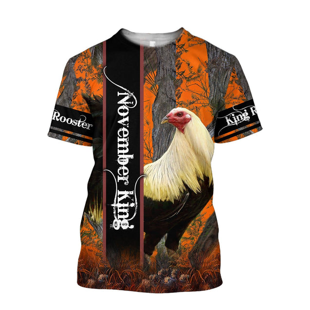 Premium November Rooster  3D Over Printed Unisex Shirts ML