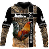 King Rooster  3D Over Printed Unisex Deluxe Hoodie ML