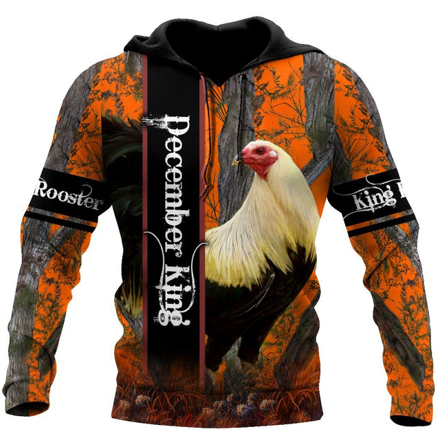 Premium December Rooster  3D Over Printed Unisex Shirts ML