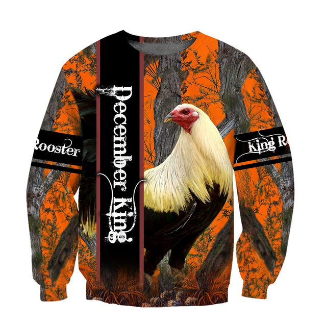 Premium December Rooster  3D Over Printed Unisex Shirts ML