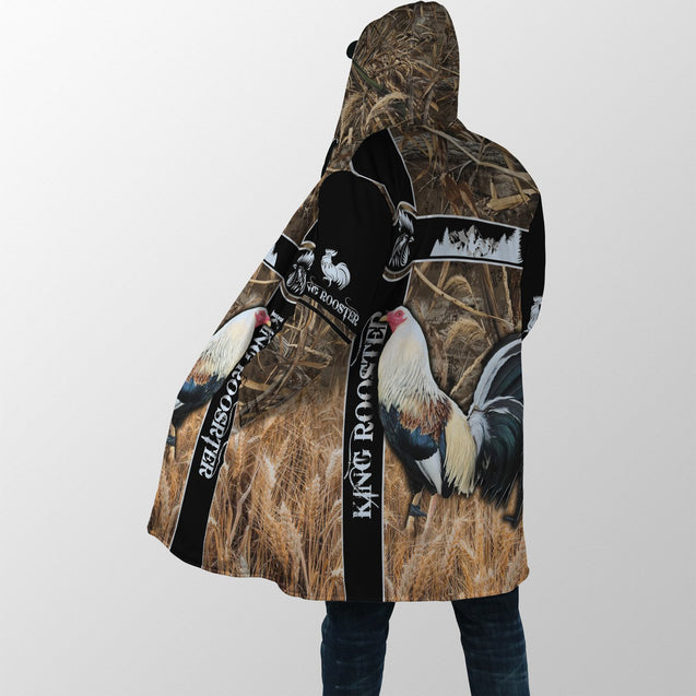 King Rooster Camo 3D Over Printed Unisex Deluxe Hoodie ML