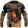 King Rooster Camo 3D Over Printed Unisex Deluxe Hoodie ML