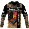 King Rooster Camo 3D Over Printed Unisex Deluxe Hoodie ML