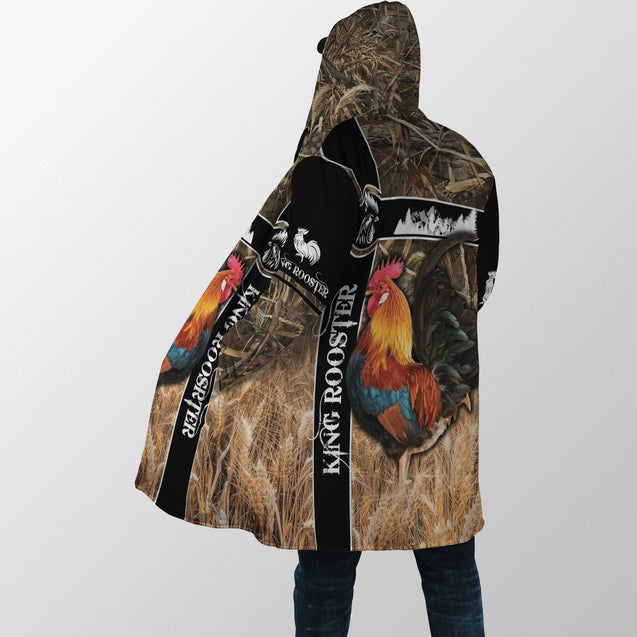 King Rooster Camo 3D Over Printed Unisex Deluxe Hoodie ML