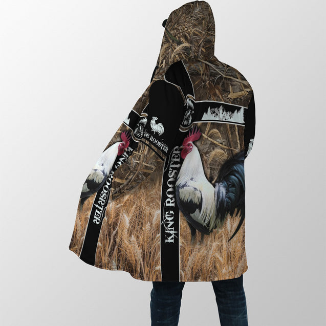 King Rooster Camo 3D Over Printed Unisex Deluxe Hoodie ML