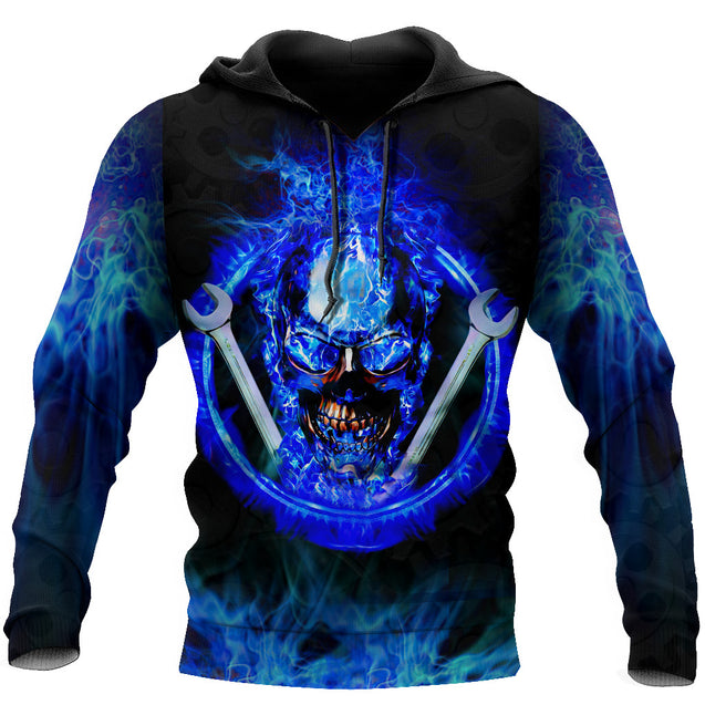 Mechanic Skull All Over Printed Hoodie For Men and Women VP27102001