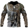 Moose Hunting Camo 3D Over Printed Unisex Deluxe Hoodie ML